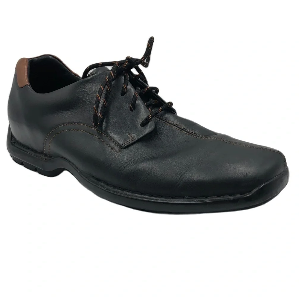 Cole Haan Men's Black Square Toe Lace Up Business Casual Comfort Size 9.5M